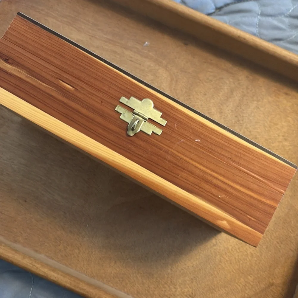 Vintage Wooden Trinket Box with Deer picture